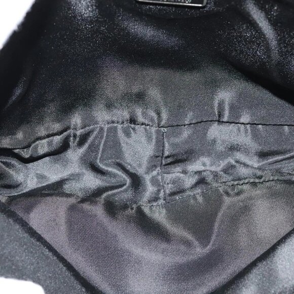 PRADA Clutch Bag Nylon Leather Black Silver Auth 113740 - Picture 13 of 16